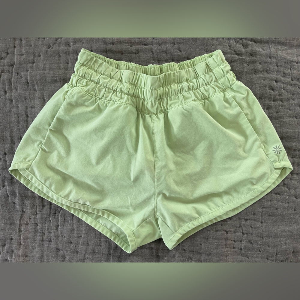 Athleta Girl All Star 2.5” Mint Green Athletic Shorts Built-In Liner Size XS 6